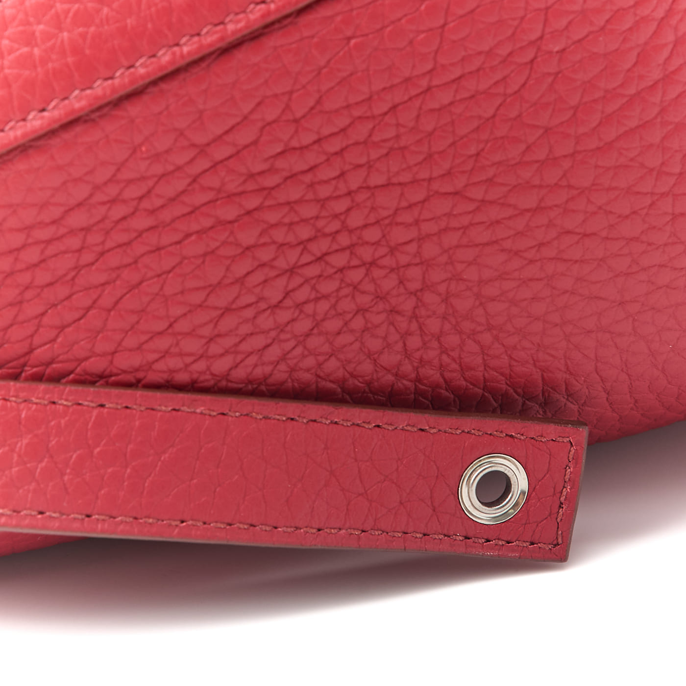 HERMES Picotan Rock GM Handbag Taurillon Clemence Rouge Casaque Silver-Tone Hardware Pre-Owned - Vintage La Charme