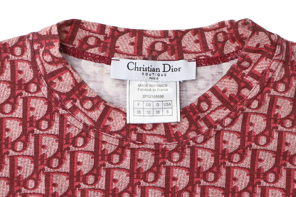 Dior T-Shirt Cut and Sewn Short Sleeve Cotton Pink Gold-Tone Hardware Pre-Owned - Vintage La Charme