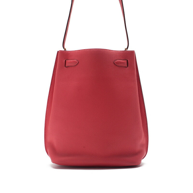 HERMES Shoulder Bag Saukery 22 Tryon Clemence Rose Jaipur Gold-Tone Hardware Pre-Owned - Vintage La Charme