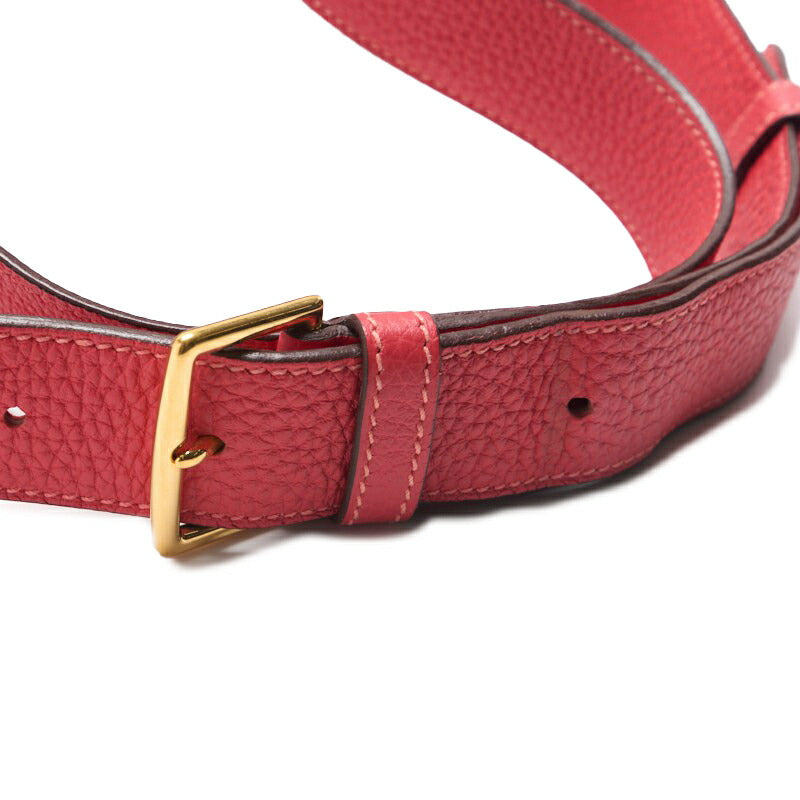 HERMES Shoulder Bag Saukery 22 Tryon Clemence Rose Jaipur Gold-Tone Hardware Pre-Owned - Vintage La Charme