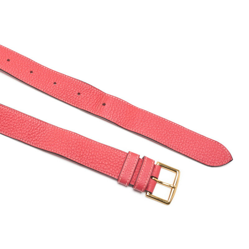 HERMES Shoulder Bag Saukery 22 Tryon Clemence Rose Jaipur Gold-Tone Hardware Pre-Owned - Vintage La Charme