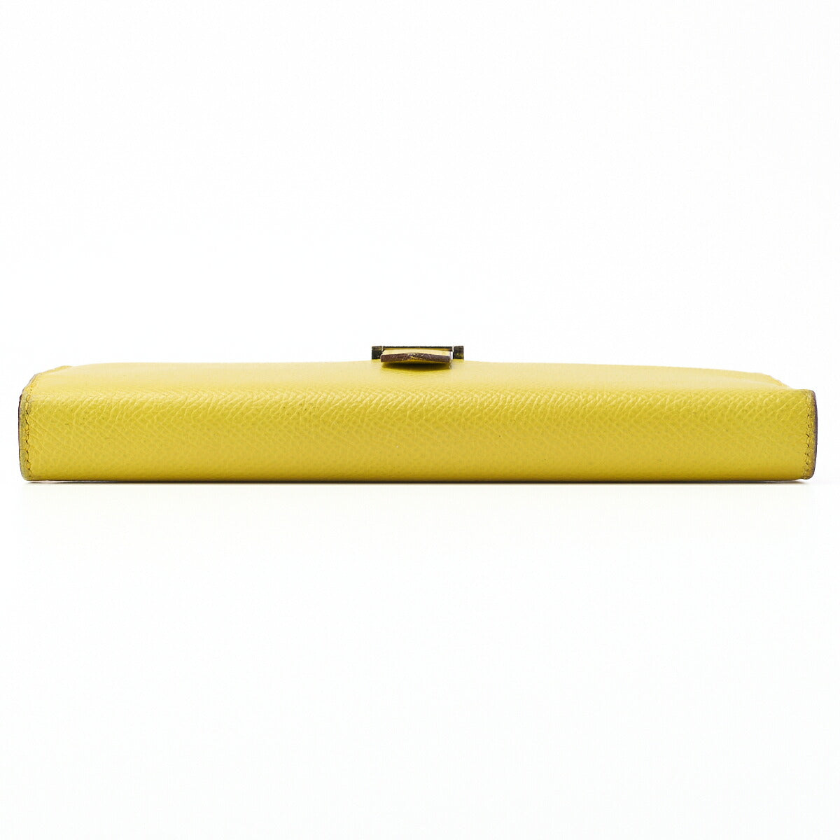 HERMES Bearn Soufflet Two-Fold Long Wallet Bicolor Vaux Epson Yellow Silver-Tone Hardware Pre-Owned - Vintage La Charme