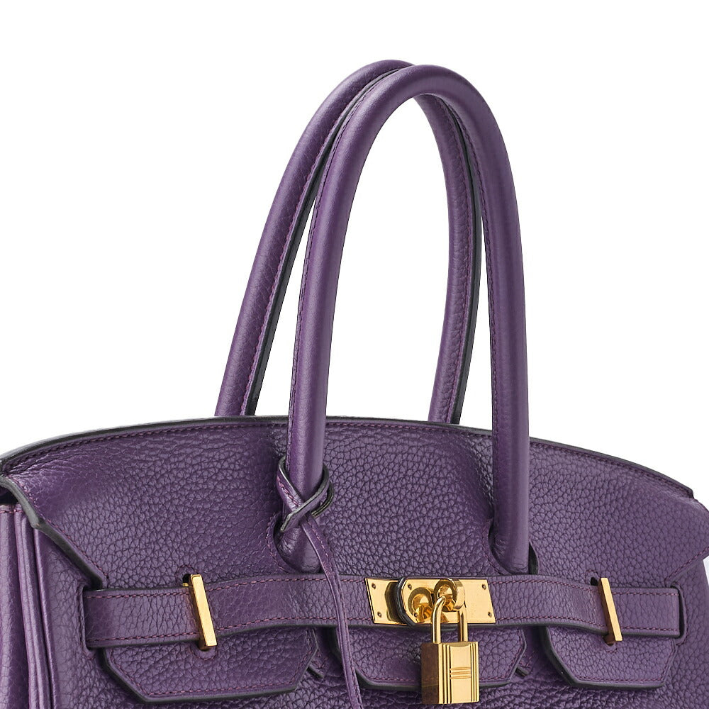 HERMES Birkin 35 Handbag, Tryon Clemence, Anemone, Gold-Tone Hardware, Pre-Owned - Vintage La Charme