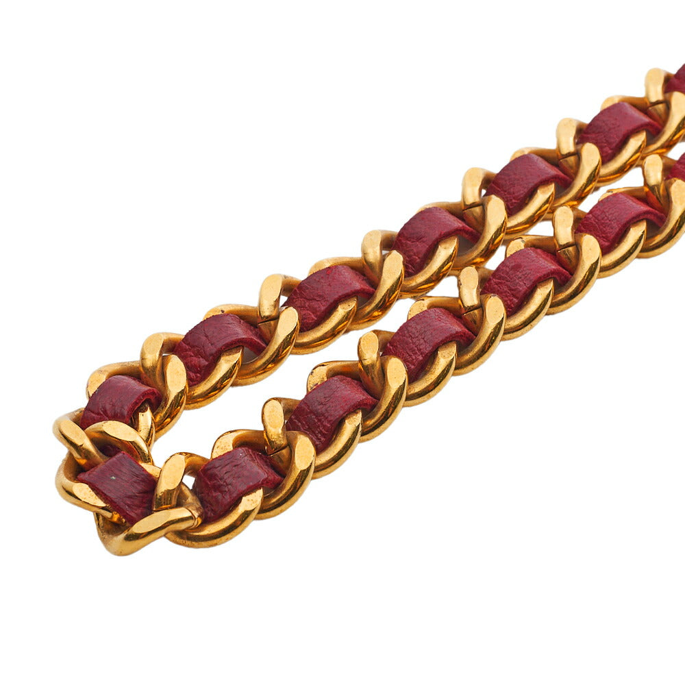 CHANEL Chain Belt, Coco Mark, Gold Plated, Red, Gold-Tone Hardware, Pre-Owned - Vintage La Charme