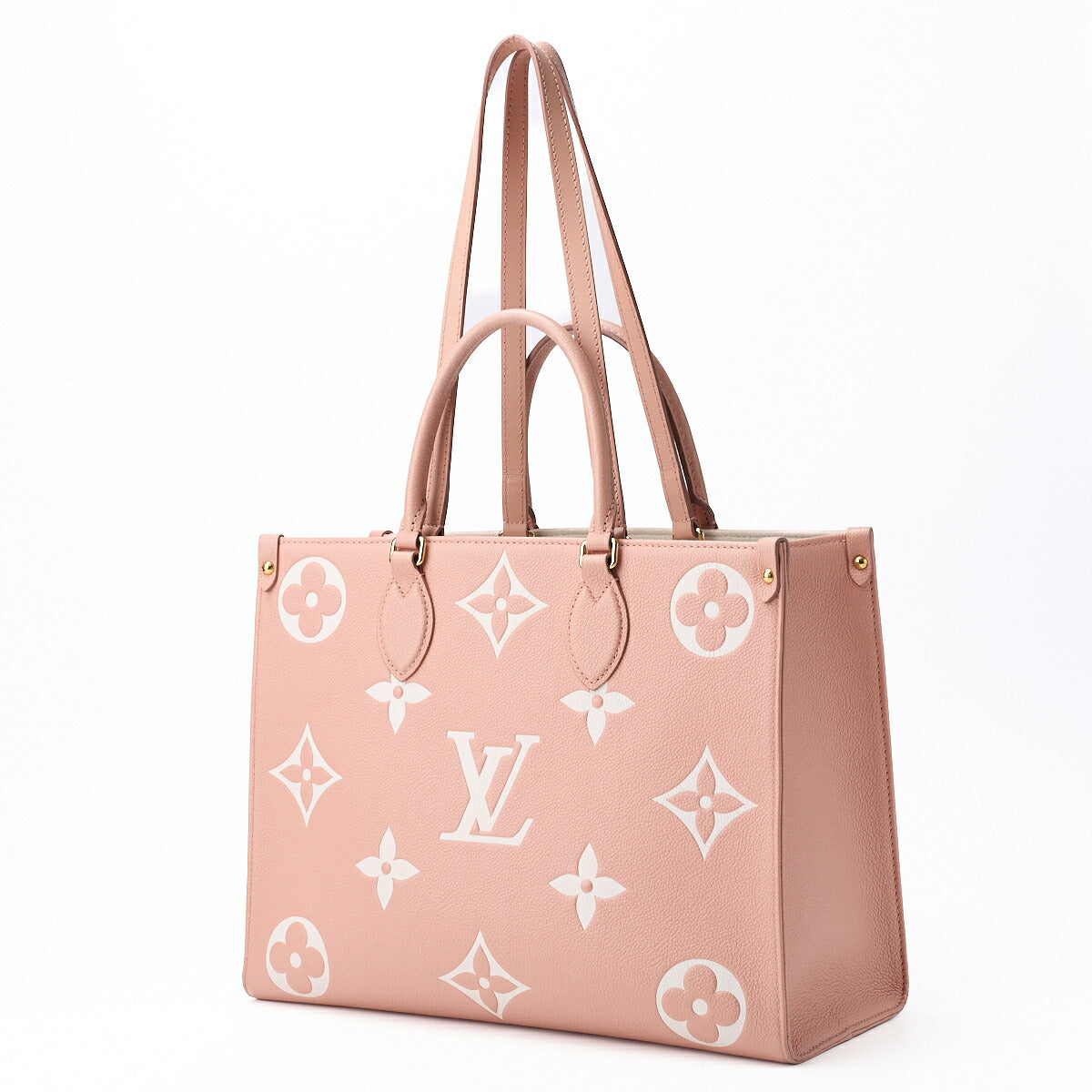 Louis Vuitton On the Go MM 2WAY Tote Bag Monogram Giant Pink Canvas Gold-Tone Hardware Pre-Owned - Vintage La Charme