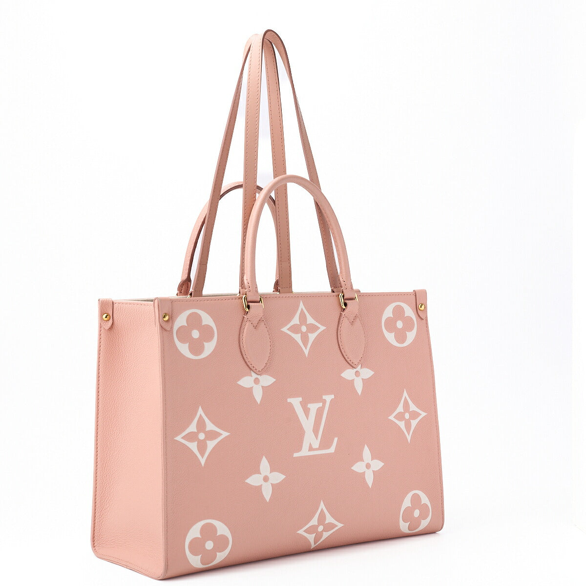Louis Vuitton On the Go MM 2WAY Tote Bag Monogram Giant Pink Canvas Gold-Tone Hardware Pre-Owned - Vintage La Charme