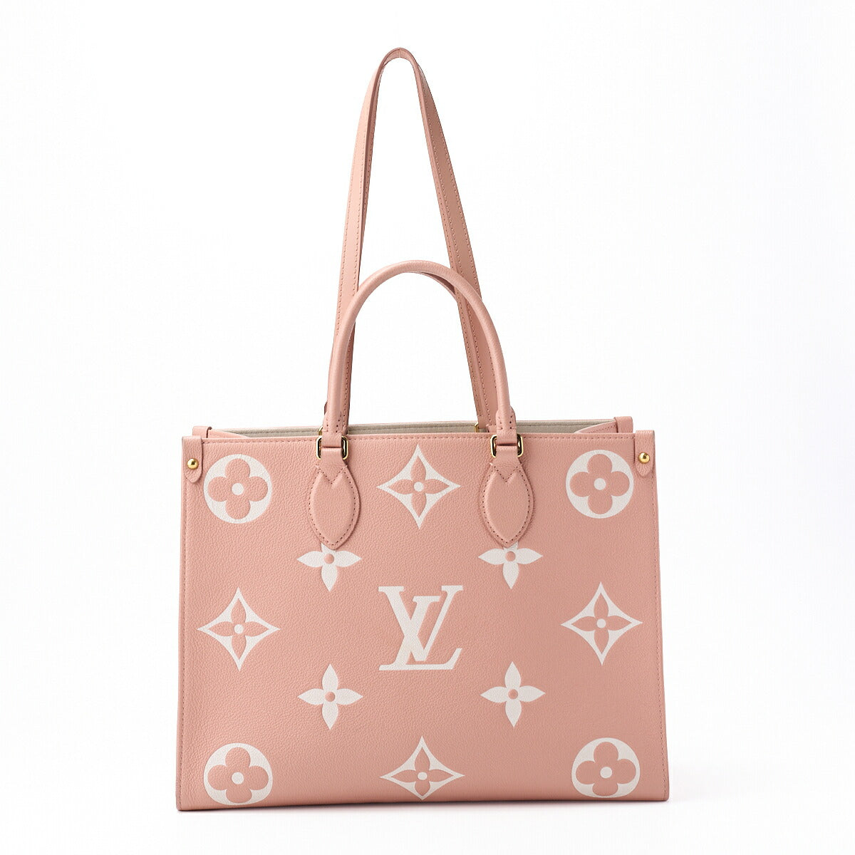 Louis Vuitton On the Go MM 2WAY Tote Bag Monogram Giant Pink Canvas Gold-Tone Hardware Pre-Owned - Vintage La Charme