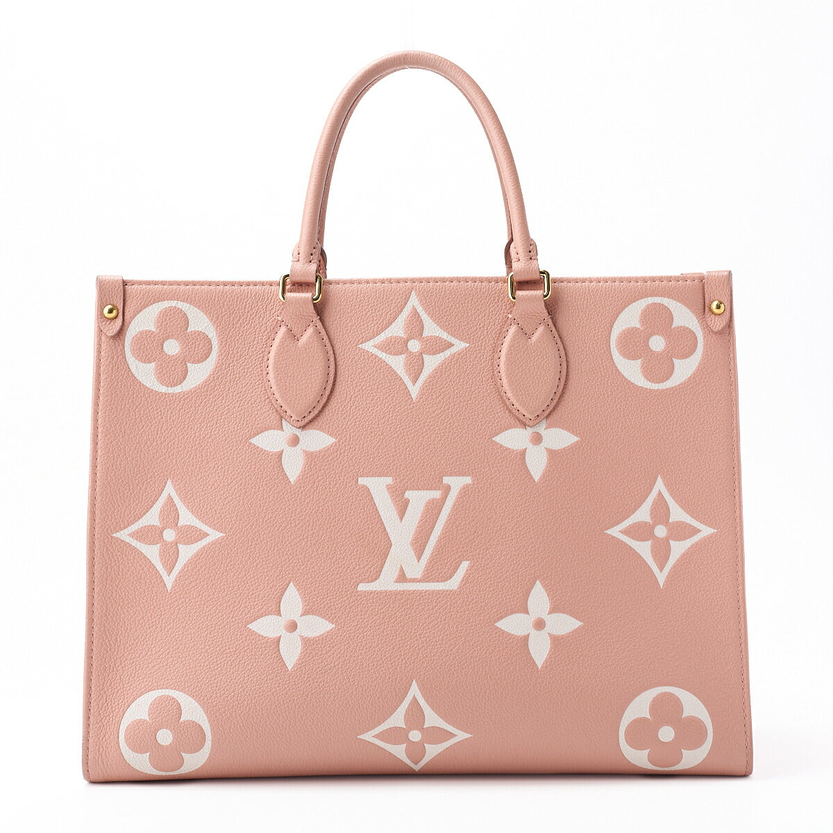 Louis Vuitton On the Go MM 2WAY Tote Bag Monogram Giant Pink Canvas Gold-Tone Hardware Pre-Owned - Vintage La Charme