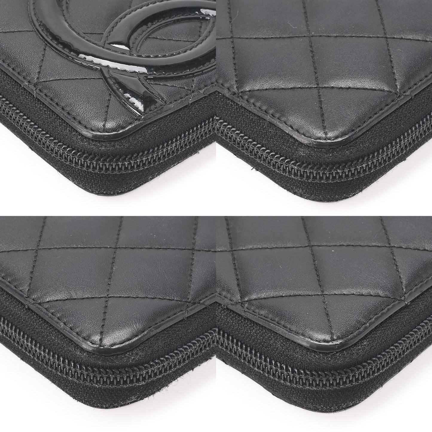 CHANEL Cambon Line Matelasse Round Long Wallet Calfskin Black Silver-Tone Hardware, Pre-Owned