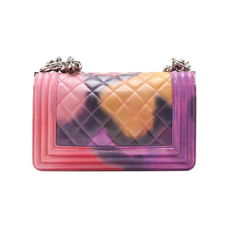 CHANEL Boy Chanel Matelasse Chain Shoulder Bag Lambskin Multicolor Silver-Tone Hardware Pre-Owned - Vintage La Charme