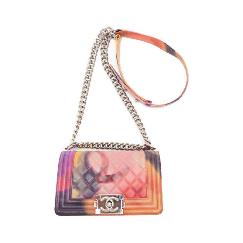 CHANEL Boy Chanel Matelasse Chain Shoulder Bag Lambskin Multicolor Silver-Tone Hardware Pre-Owned - Vintage La Charme