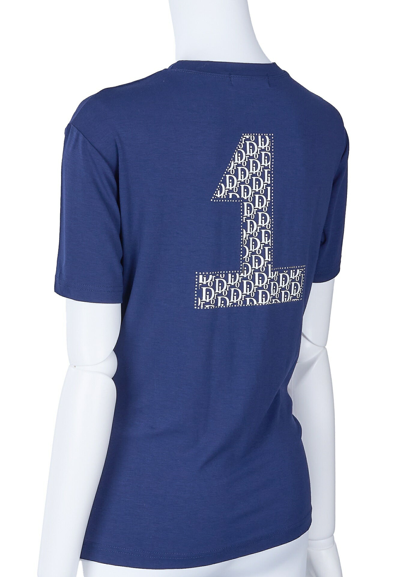 Dior T-Shirt Short Sleeve Cut-and-Sew Polyester Navy Blue Gold-Tone Hardware Pre-Owned - Vintage La Charme