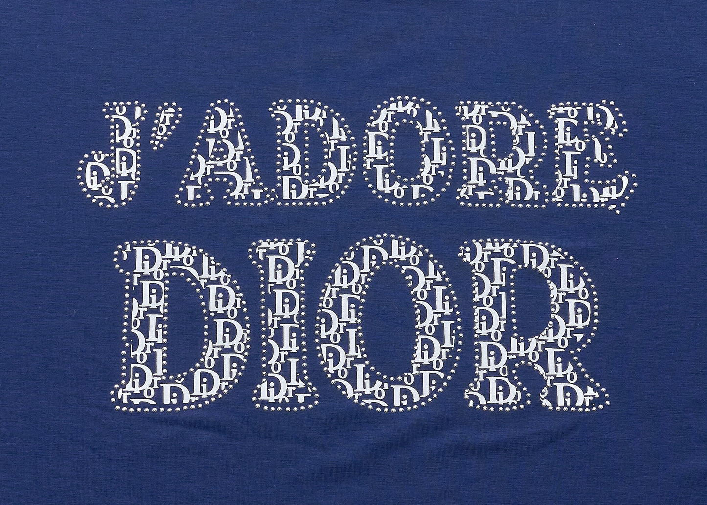 Dior T-Shirt Short Sleeve Cut-and-Sew Polyester Navy Blue Gold-Tone Hardware Pre-Owned - Vintage La Charme