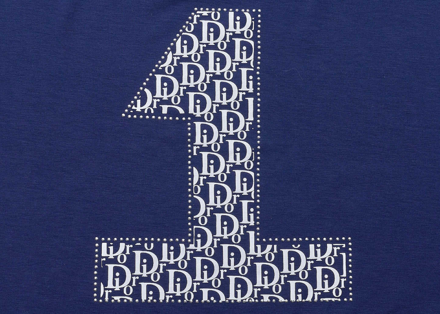 Dior T-Shirt Short Sleeve Cut-and-Sew Polyester Navy Blue Gold-Tone Hardware Pre-Owned - Vintage La Charme