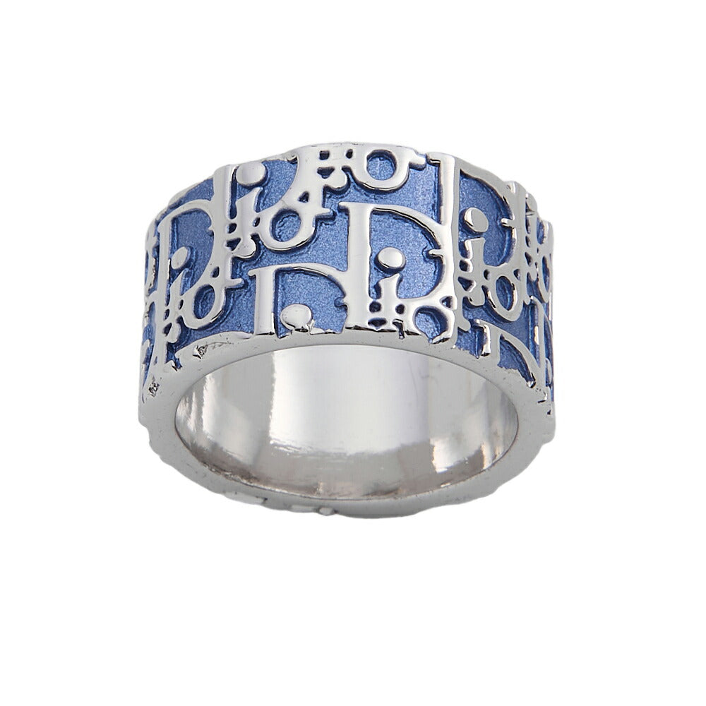 Dior Ring Trotter Oblique, Canvas, Blue, Silver-Tone Hardware, Pre-Owned - Vintage La Charme