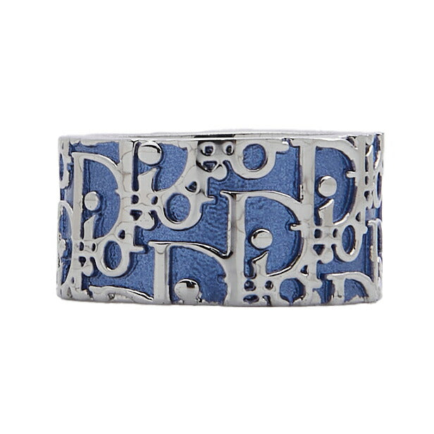 Dior Ring Trotter Oblique, Canvas, Blue, Silver-Tone Hardware, Pre-Owned - Vintage La Charme