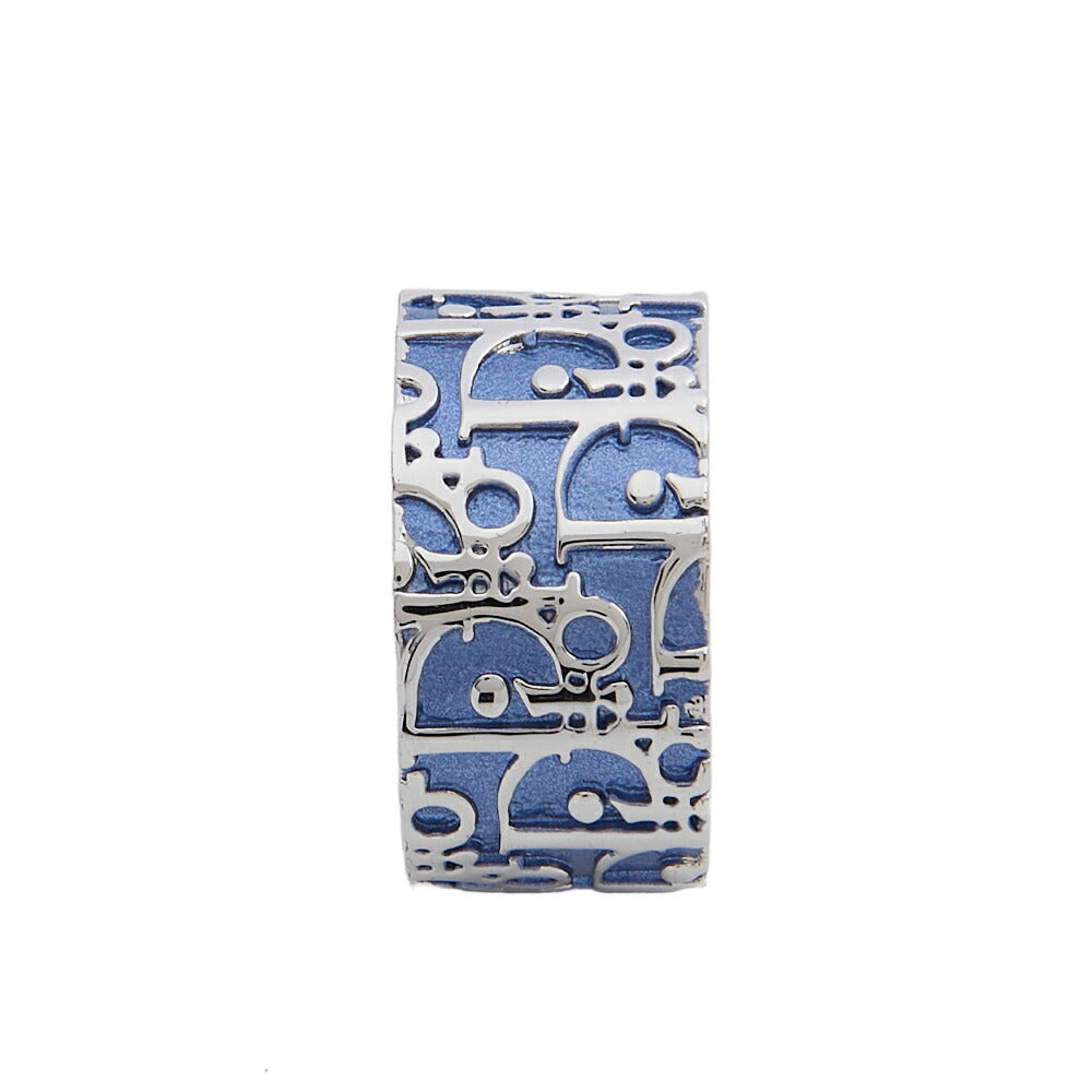 Dior Ring Trotter Oblique, Canvas, Blue, Silver-Tone Hardware, Pre-Owned - Vintage La Charme