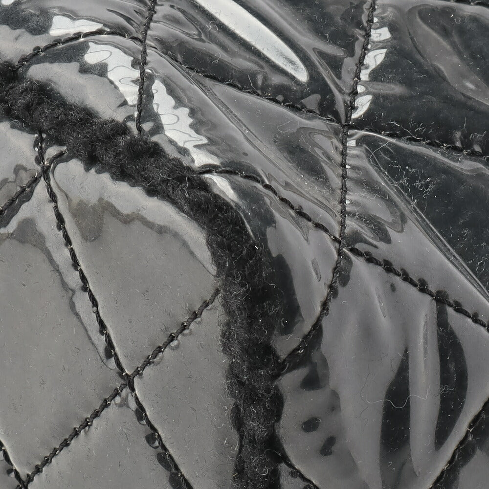 CHANEL Shoulder Bag, Matelasse, Double Chain, Cotton Vinyl, Black, Silver-Tone Hardware, Pre-Owned - Vintage La Charme