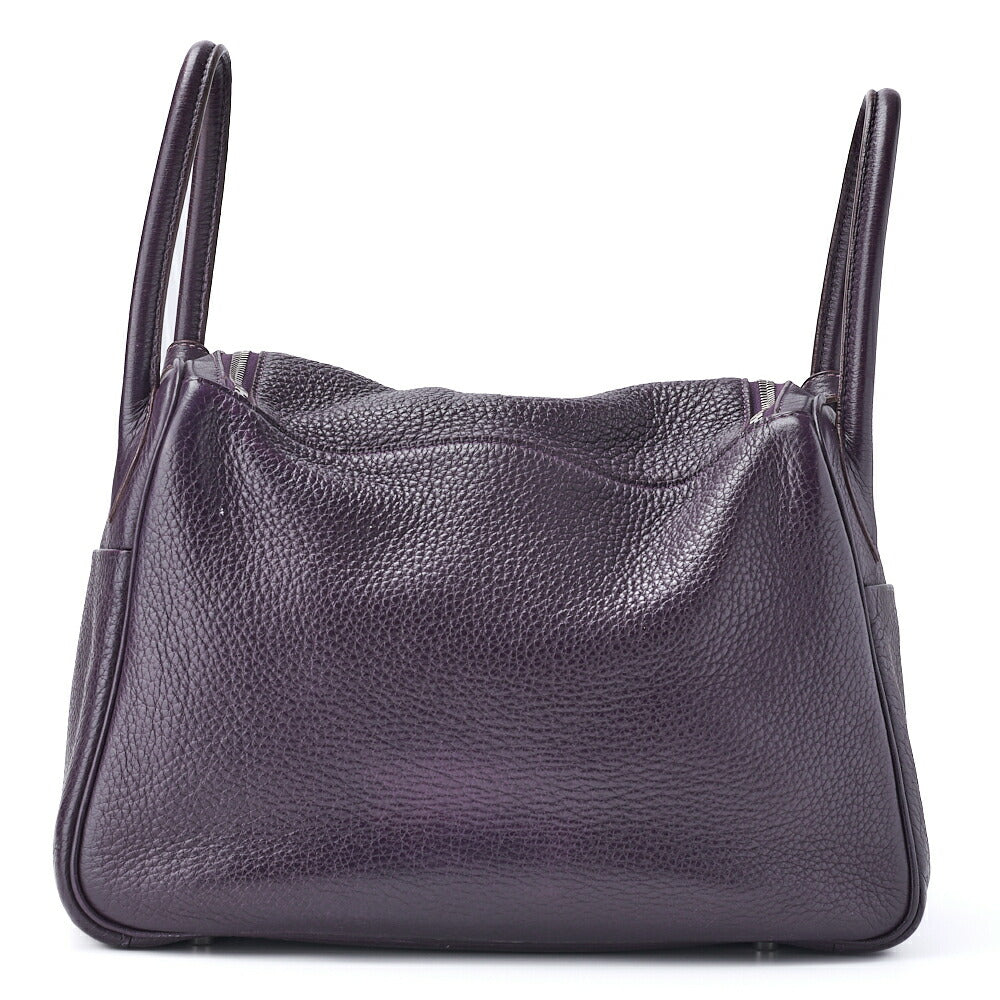 HERMES Lindy 30 2WAY Shoulder Bag Tryon Clemence Raisin Gold-Tone Hardware Pre-Owned - Vintage La Charme