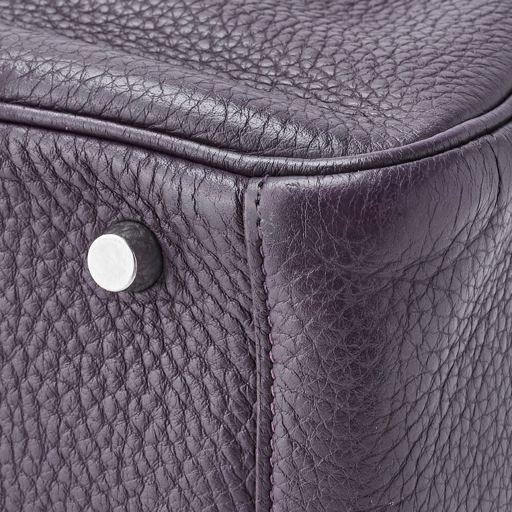 HERMES Lindy 30 2WAY Shoulder Bag Tryon Clemence Raisin Gold-Tone Hardware Pre-Owned - Vintage La Charme