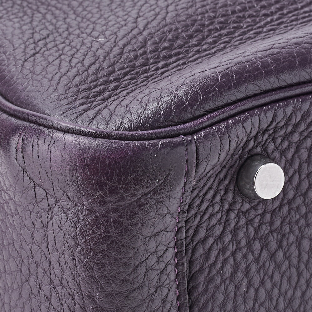 HERMES Lindy 30 2WAY Shoulder Bag Tryon Clemence Raisin Gold-Tone Hardware Pre-Owned - Vintage La Charme