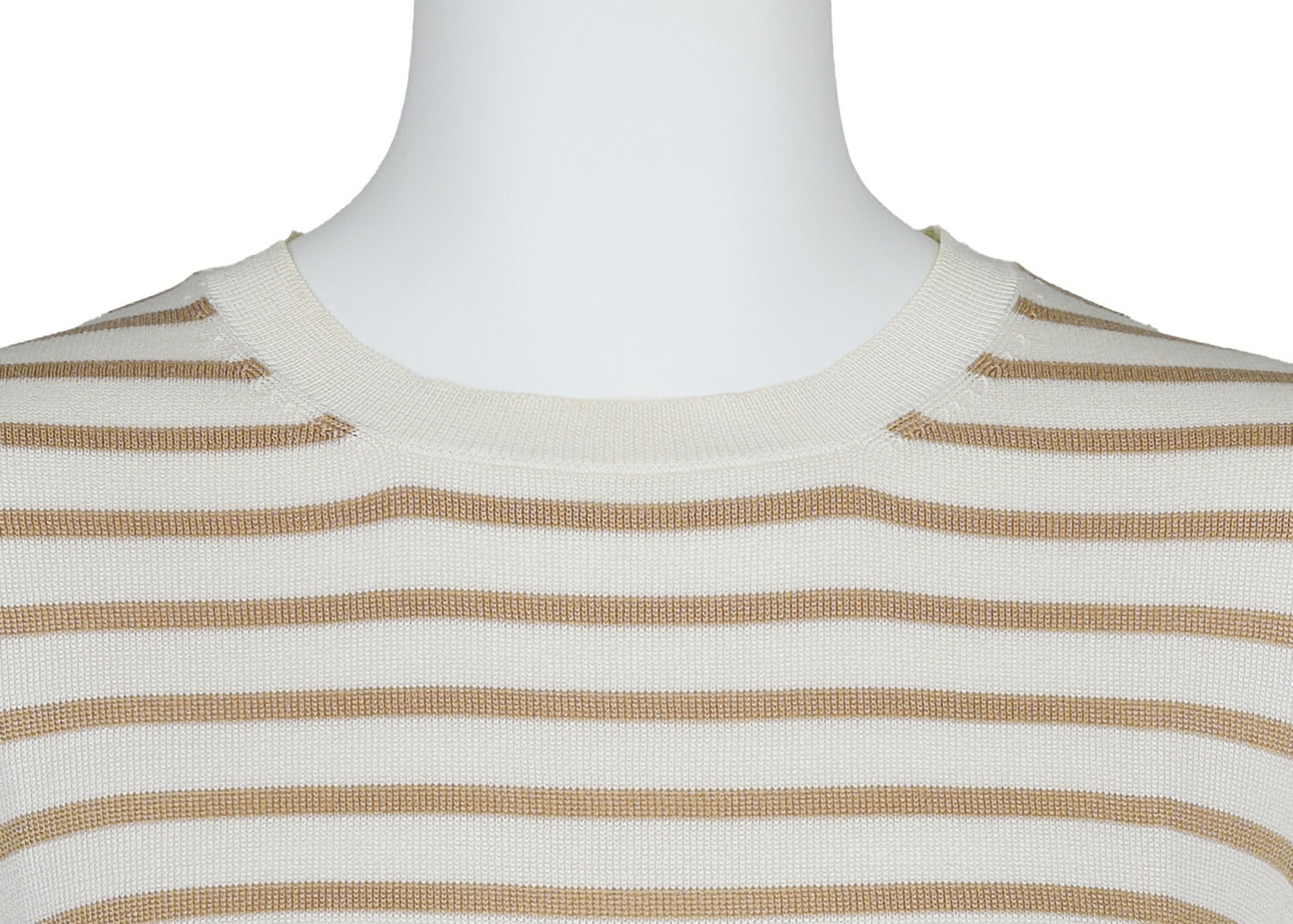 Dior T-Shirt Cut-and-Sew Short Sleeve Top, Silk, Ivory, Gold-Tone Hardware, Pre-Owned - Vintage La Charme