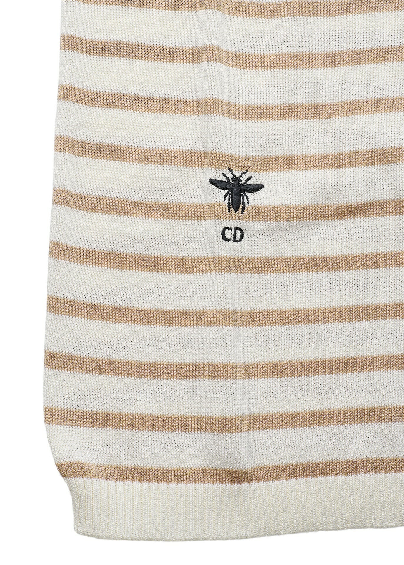 Dior T-Shirt Cut-and-Sew Short Sleeve Top, Silk, Ivory, Gold-Tone Hardware, Pre-Owned - Vintage La Charme