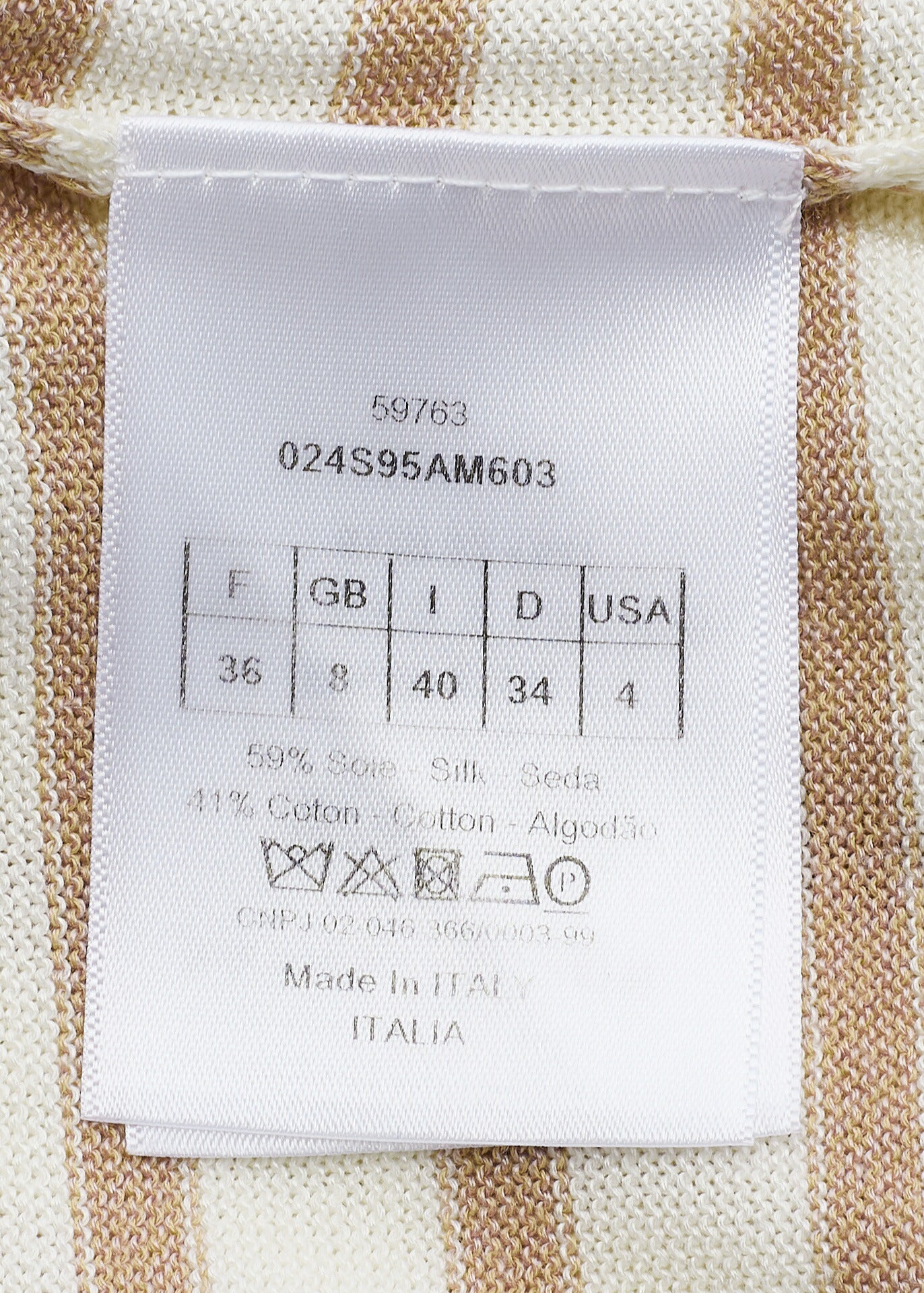 Dior T-Shirt Cut-and-Sew Short Sleeve Top, Silk, Ivory, Gold-Tone Hardware, Pre-Owned - Vintage La Charme