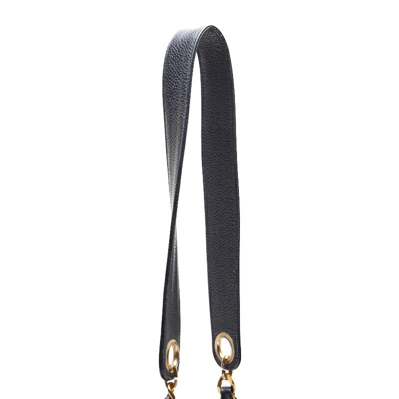 CHANEL Chain Backpack Bag, Outside Flap with Ball Charm, Drawstring, Caviar Skin, Black, Gold-Tone Hardware, Pre-Owned - Vintage La Charme