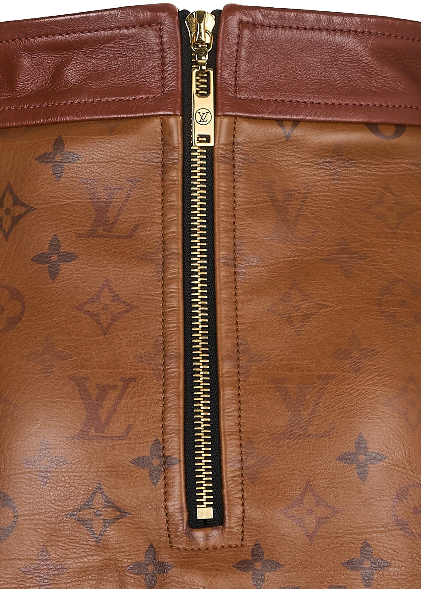 Louis Vuitton Skirt Bottoms, Monogram Logo, Cowhide Leather, Brown, Gold-Tone Hardware, Pre-Owned - Vintage La Charme