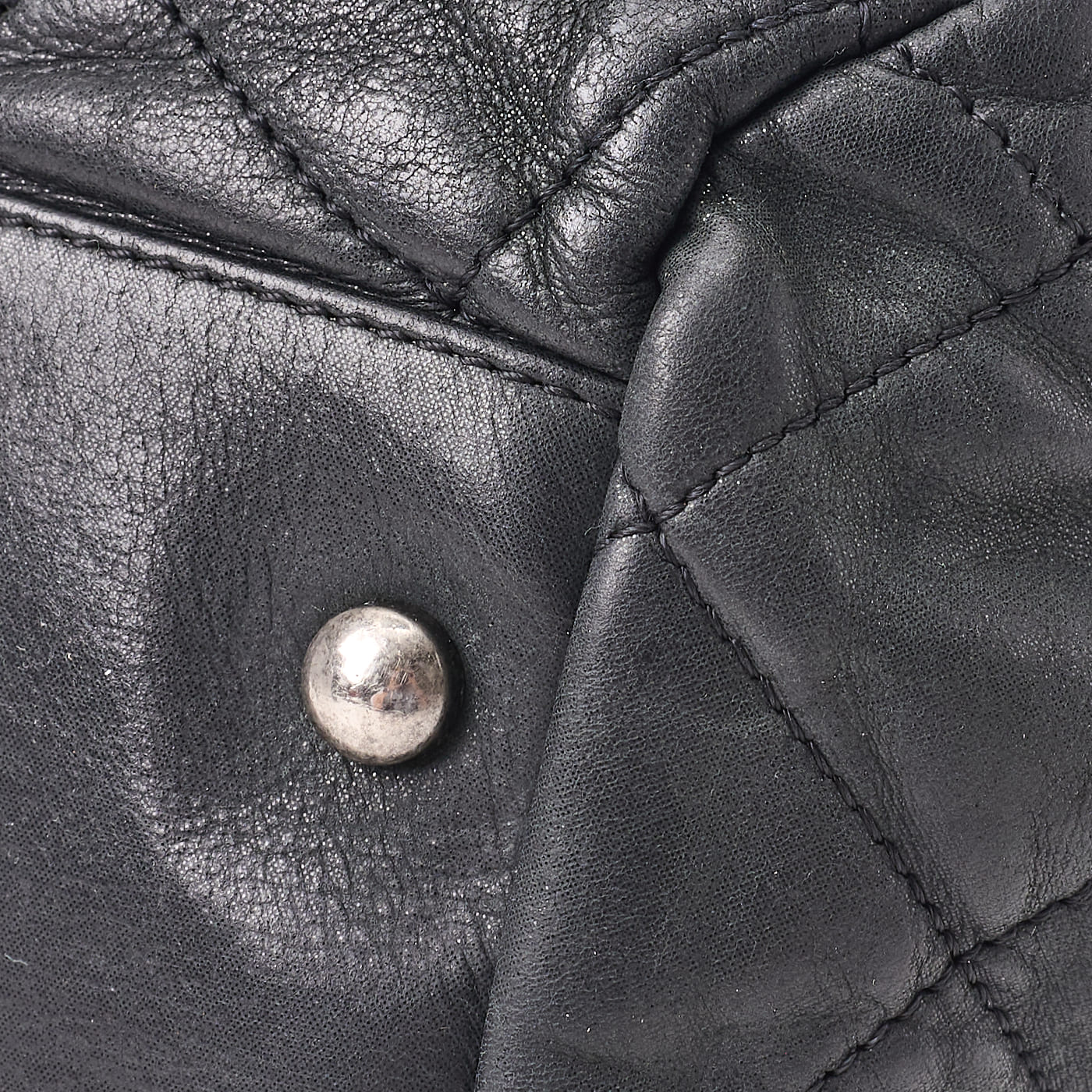 CHANEL Shoulder Bag, Coco Mark, Matelasse, Sparkle Leather, Black, Silver-Tone Hardware, Pre-Owned - Vintage La Charme