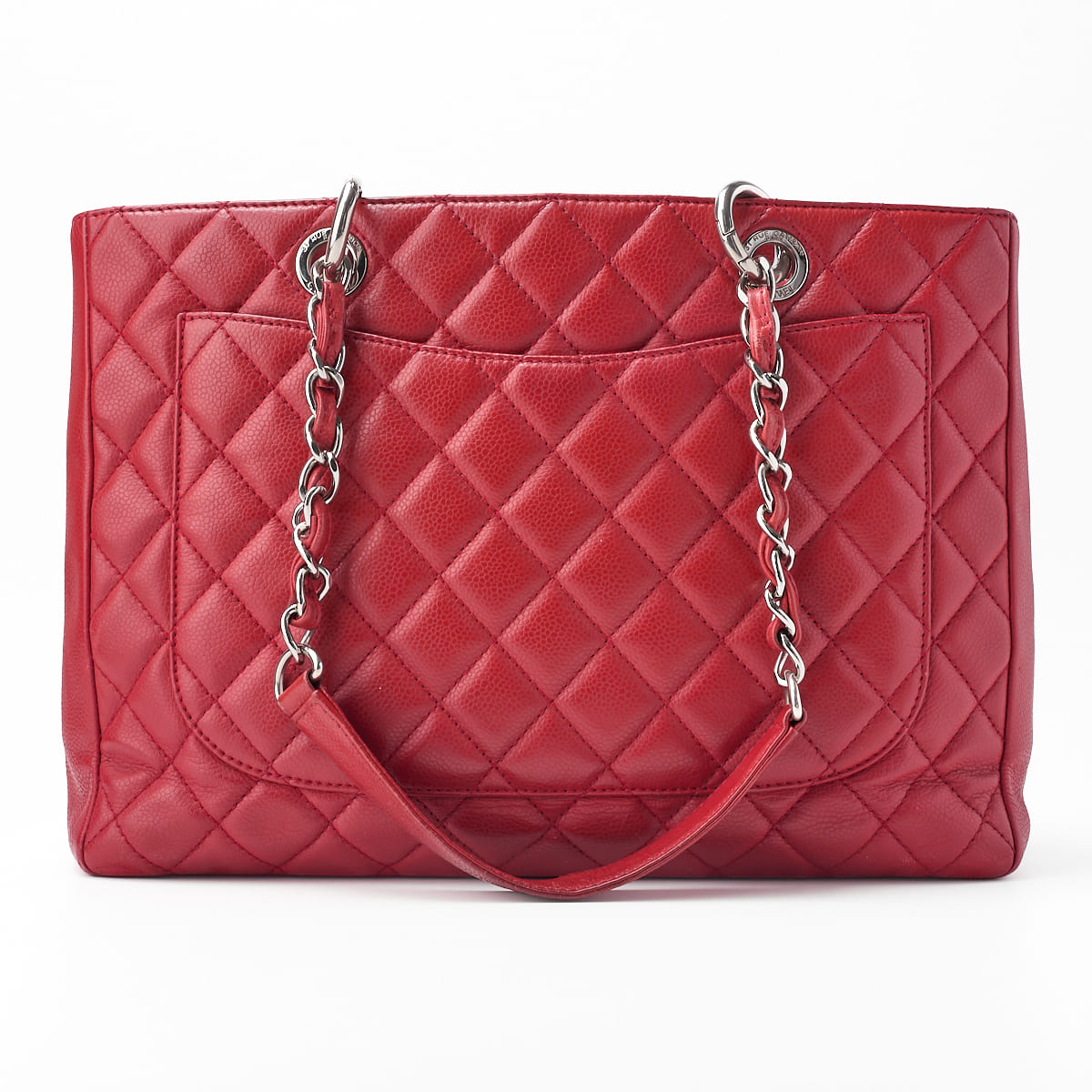 CHANEL Shoulder Bag, Matelasse GST Coco Mark, Caviar Skin, Red, Silver-Tone Hardware, Pre-Owned - Vintage La Charme