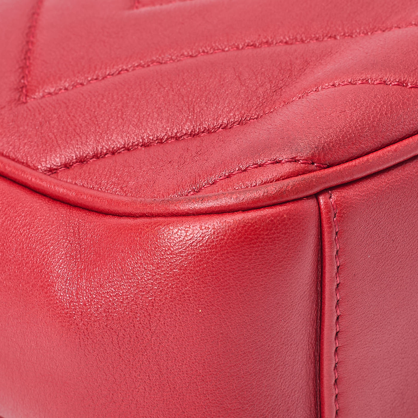 CHANEL Shoulder Bag, Diamond Stitch Coco Mark, Lambskin, Red, Gold-Tone Hardware, Pre-Owned - Vintage La Charme
