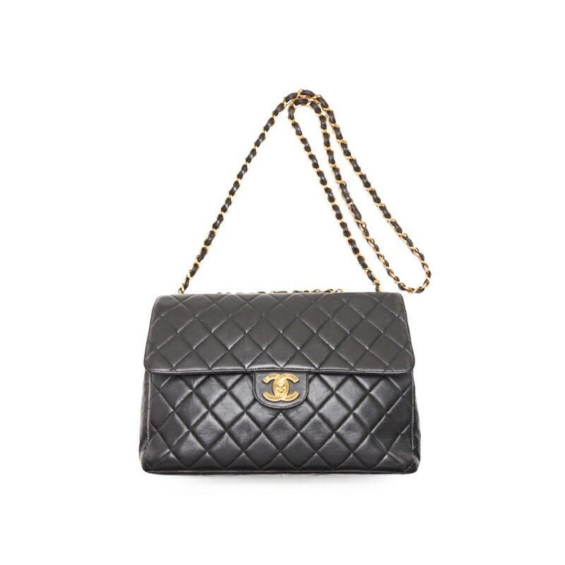 CHANEL Shoulder Bag, Deca Matelasse Turn Lock, Lambskin, Black, Gold-Tone Hardware, Pre-Owned - Vintage La Charme
