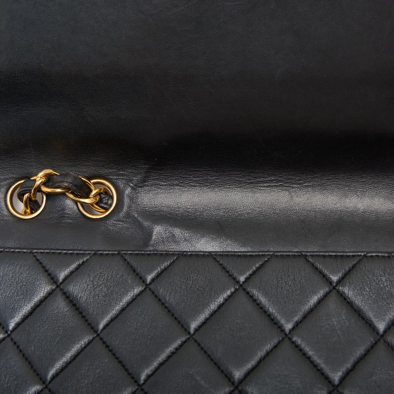 CHANEL Shoulder Bag, Deca Matelasse Turn Lock, Lambskin, Black, Gold-Tone Hardware, Pre-Owned - Vintage La Charme