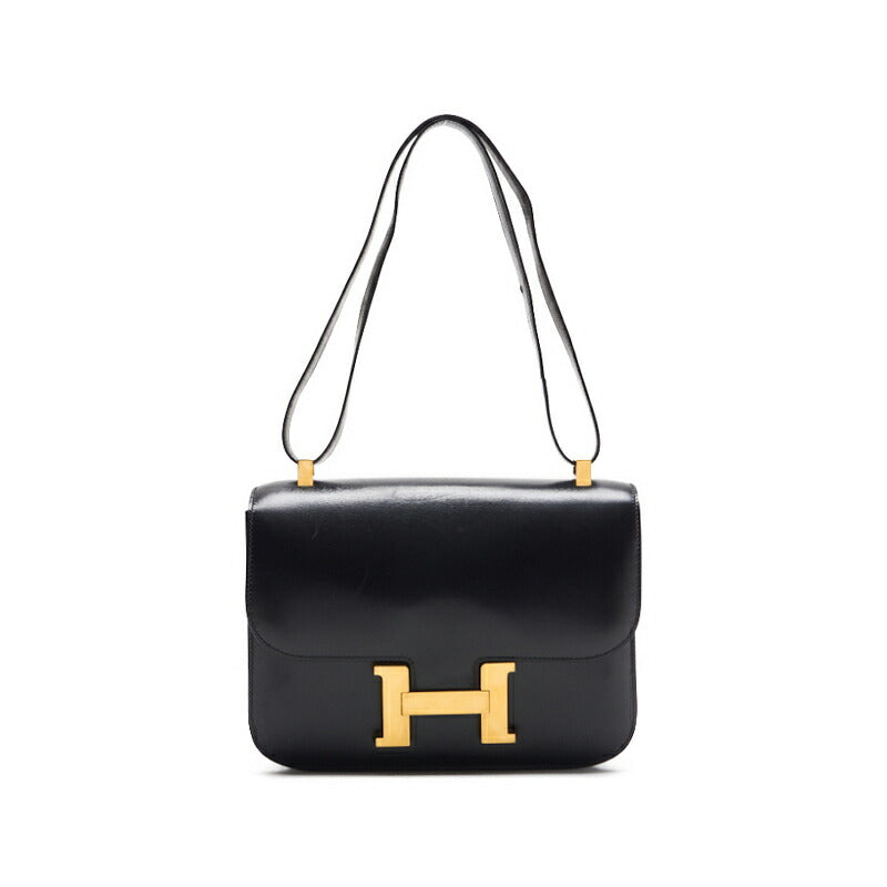 HERMES Constance 23 Shoulder Bag, Mini Shoulder Bag, Box Calf, Black, Gold-Tone Hardware, Pre-Owned - Vintage La Charme