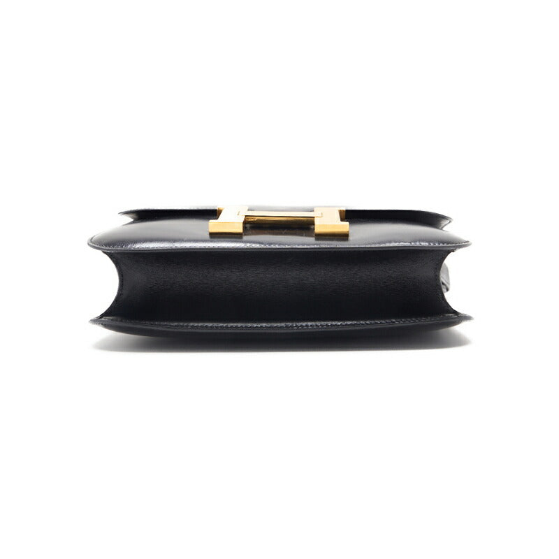 HERMES Constance 23 Shoulder Bag, Mini Shoulder Bag, Box Calf, Black, Gold-Tone Hardware, Pre-Owned - Vintage La Charme