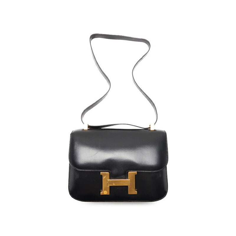 HERMES Constance 23 Shoulder Bag, Mini Shoulder Bag, Box Calf, Black, Gold-Tone Hardware, Pre-Owned - Vintage La Charme