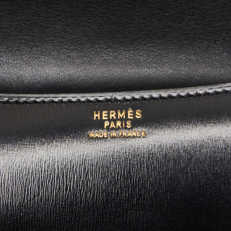HERMES Constance 23 Shoulder Bag, Mini Shoulder Bag, Box Calf, Black, Gold-Tone Hardware, Pre-Owned - Vintage La Charme