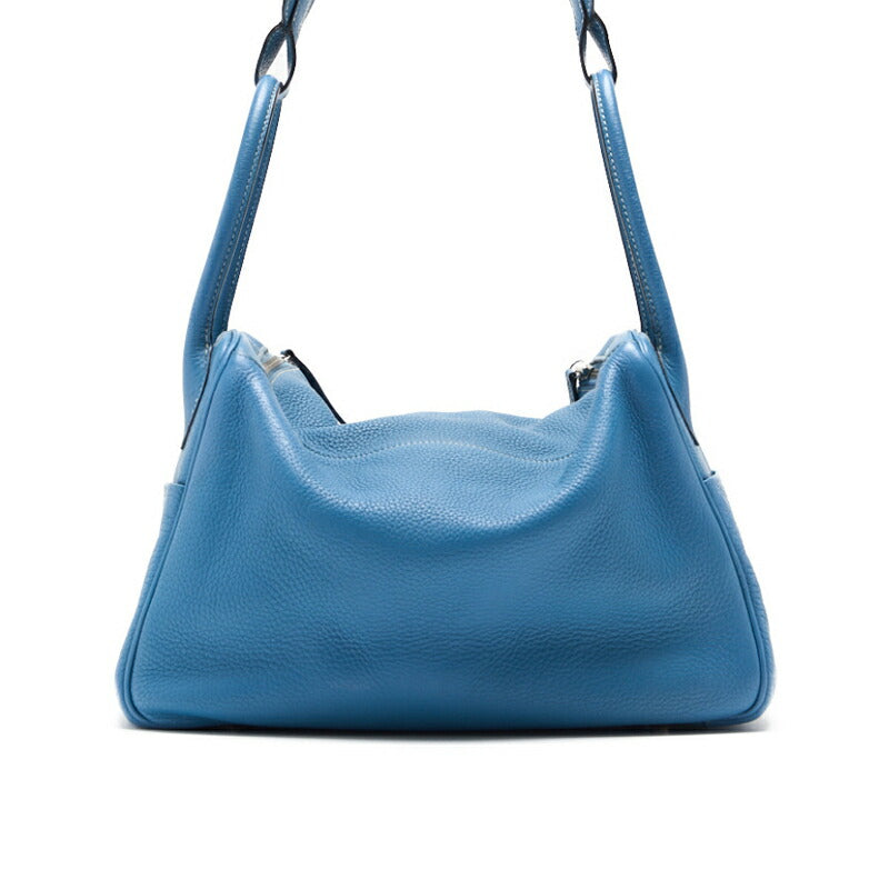 HERMES Lindy 34 Shoulder Bag, Tryon Clemence, Blue Jean, Silver-Tone Hardware, Pre-Owned - Vintage La Charme