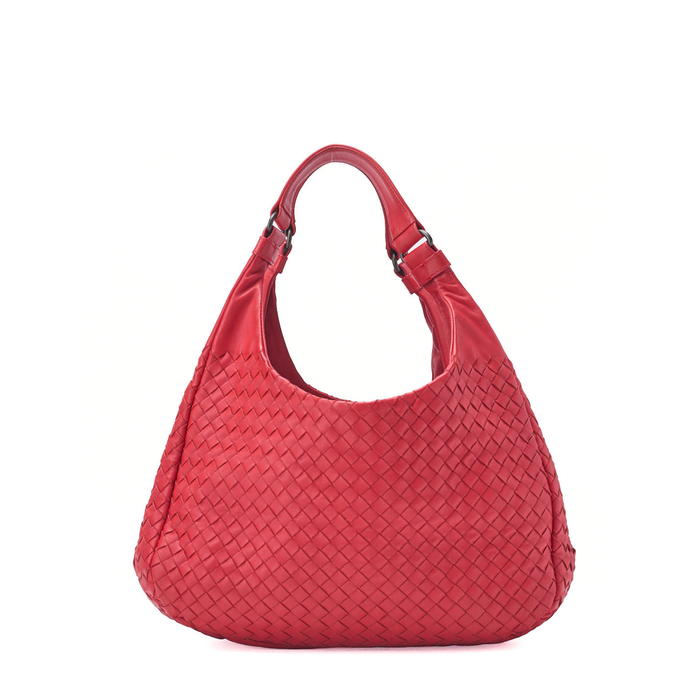 Bottega Veneta Shoulder Tote Bag Intrecciato Lambskin Red Gold-Tone Hardware Pre-Owned