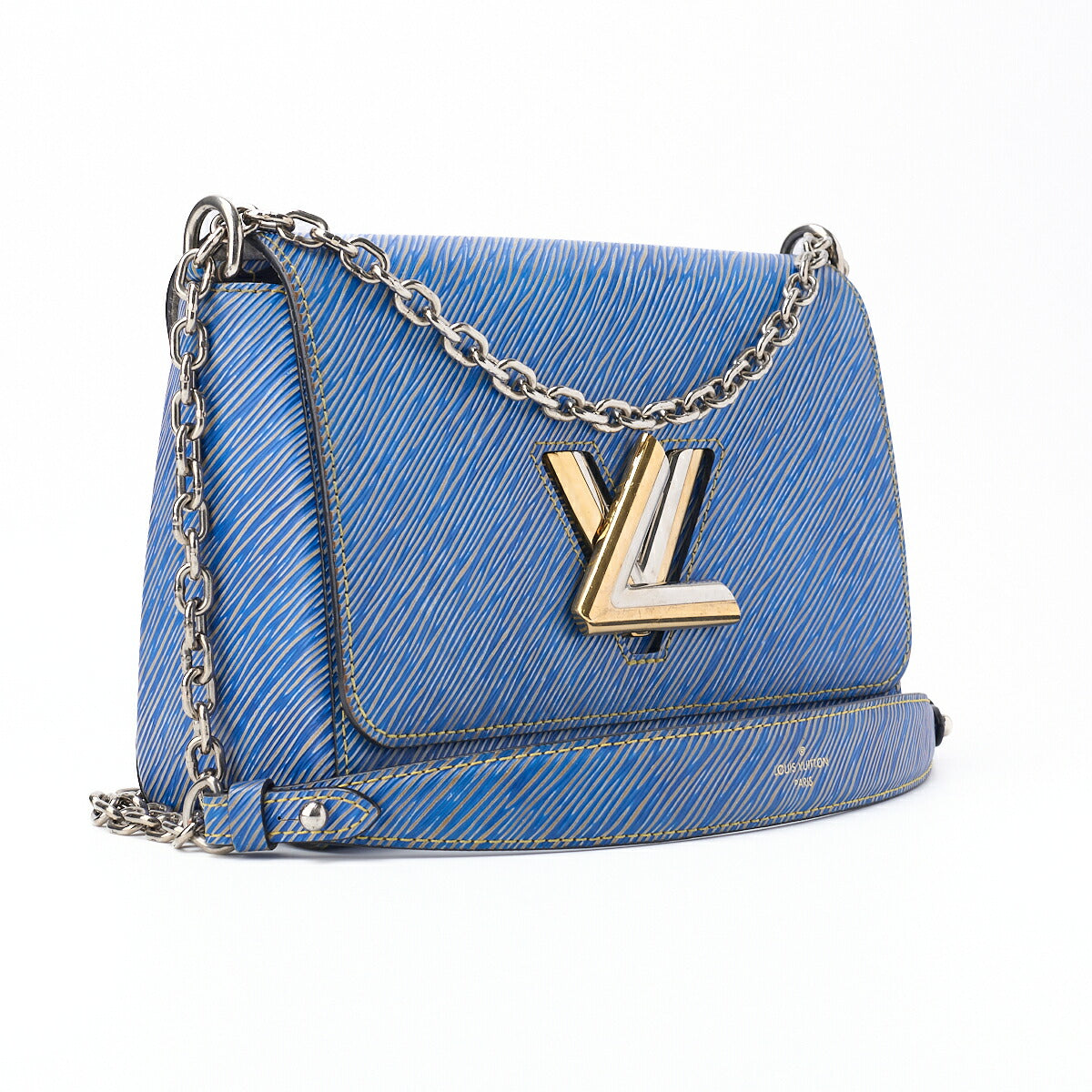 Louis Vuitton Shoulder Bag, Epi Twist MM, Chain Shoulder, Epi Leather, Denim Light, Silver-Tone Hardware, Pre-Owned - Vintage La Charme