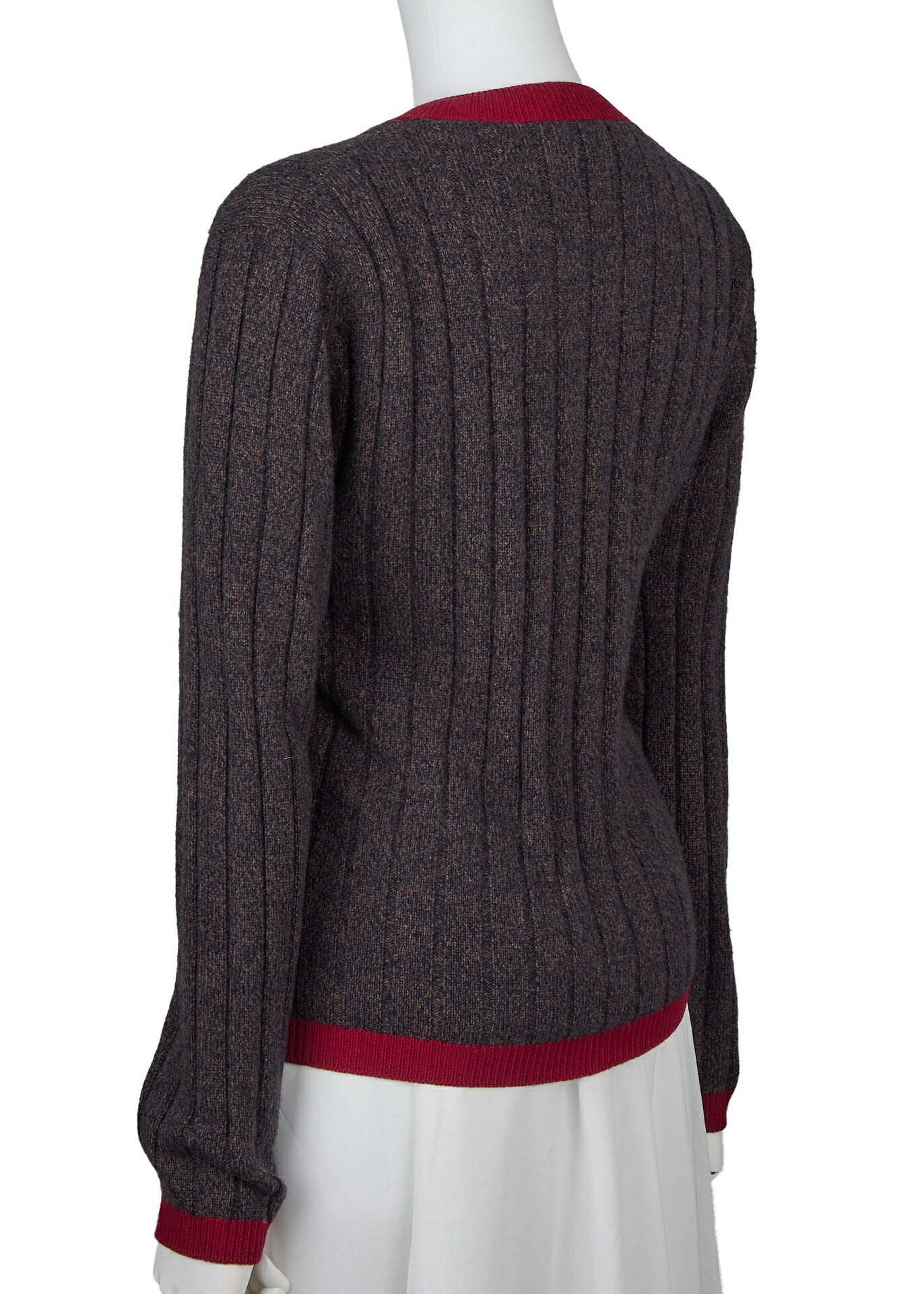 CHANEL Cardigan Knit, Coco Button, Cashmere, Multicolor, Gold-Tone Hardware, Pre-Owned - Vintage La Charme