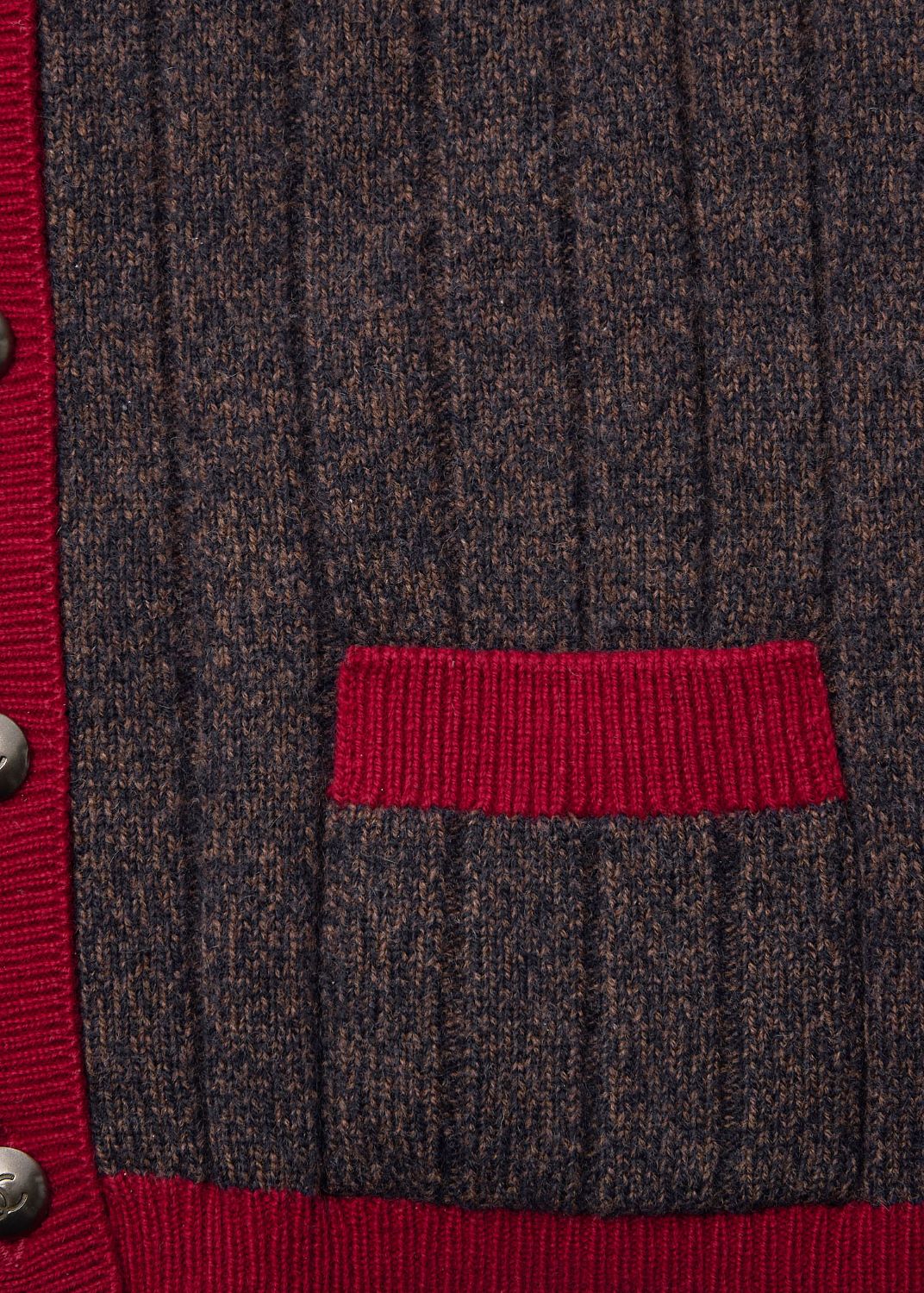 CHANEL Cardigan Knit, Coco Button, Cashmere, Multicolor, Gold-Tone Hardware, Pre-Owned - Vintage La Charme