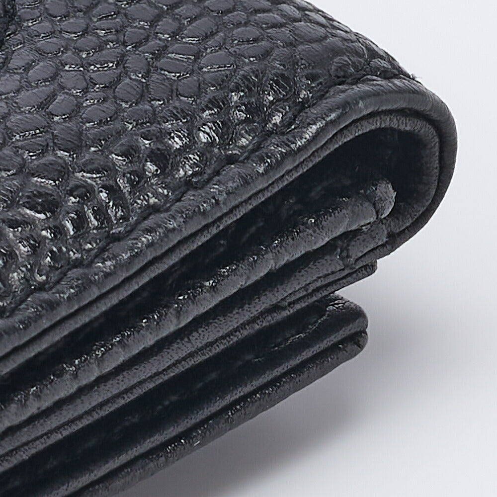 CHANEL Bi-Fold Wallet Coco Mark Caviar Skin Black Gold-Tone Hardware Pre-Owned - Vintage La Charme