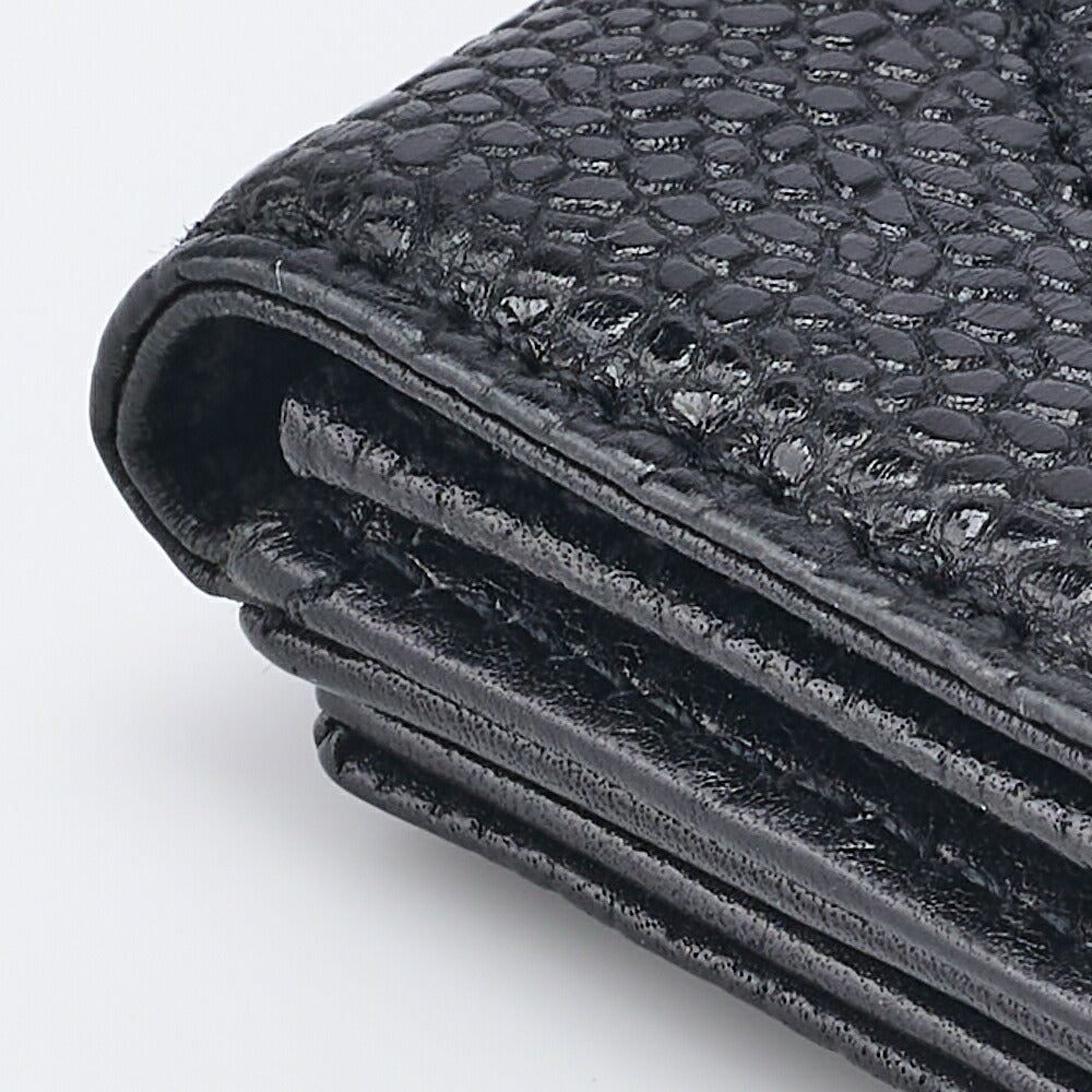 CHANEL Bi-Fold Wallet Coco Mark Caviar Skin Black Gold-Tone Hardware Pre-Owned - Vintage La Charme