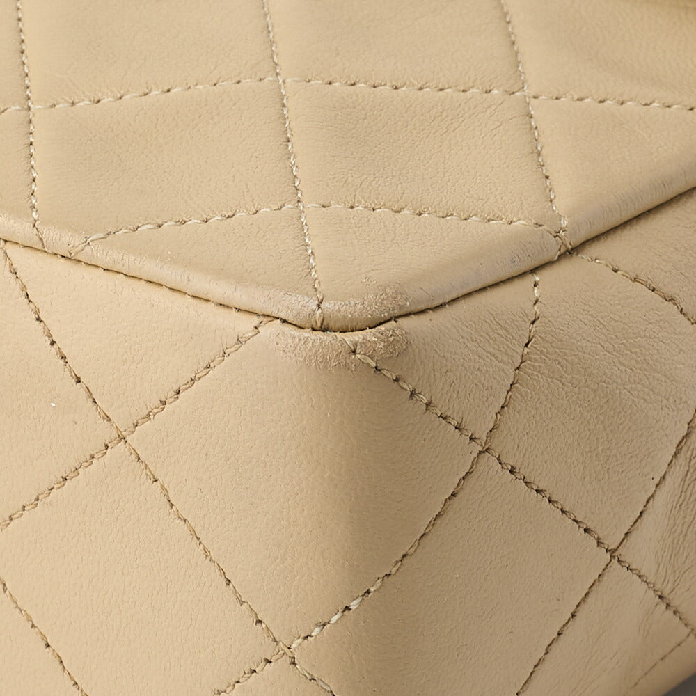 CHANEL Shoulder Bag, Matelasse Turn Lock, Lambskin, Beige, Gold-Tone Hardware, Pre-Owned - Vintage La Charme