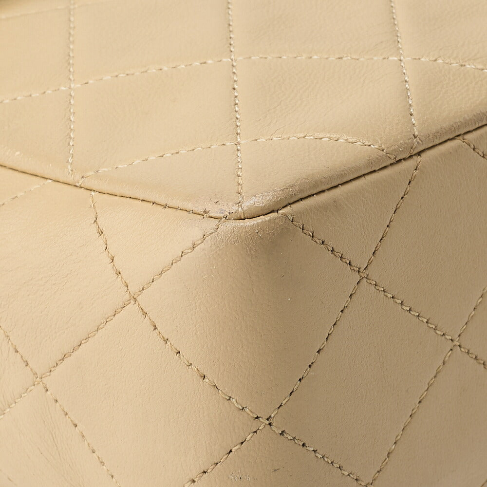 CHANEL Shoulder Bag, Matelasse Turn Lock, Lambskin, Beige, Gold-Tone Hardware, Pre-Owned - Vintage La Charme