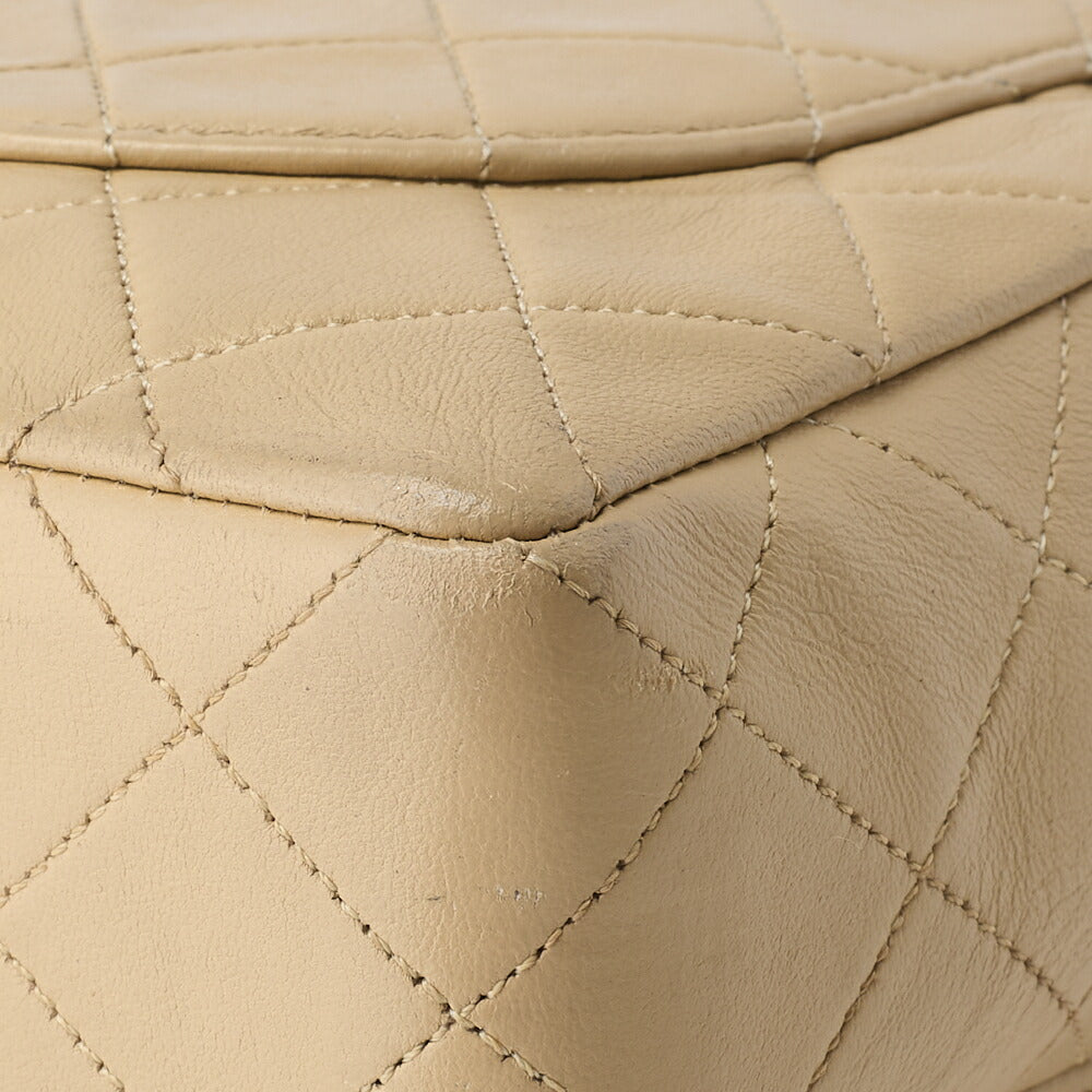 CHANEL Shoulder Bag, Matelasse Turn Lock, Lambskin, Beige, Gold-Tone Hardware, Pre-Owned - Vintage La Charme