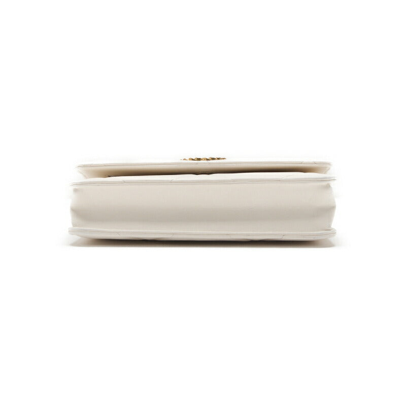 CHANEL Chain Wallet Matelasse Lambskin White Gold-Tone Hardware Pre-Owned - Vintage La Charme
